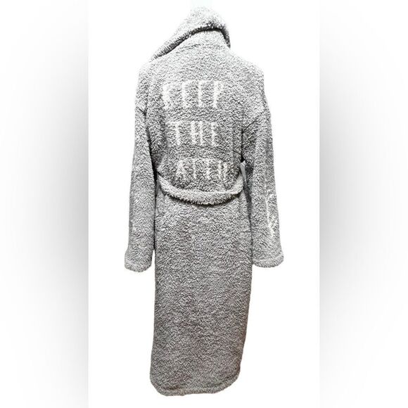 Barefoot Dreams CozyChic Inspiration Adult Robe, Gray Keep The Faith Size 1 - Picture 1 of 4
